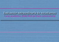 Evaluación extraordinaria de estudiantes 2018/2019 (primera convocatoria)