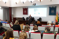 El profesor Marcelo L. Berthier en la presentación de las jornadas